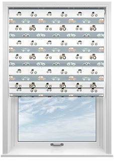 Brum Brum, Blues - Twist&Fit Roman Blind